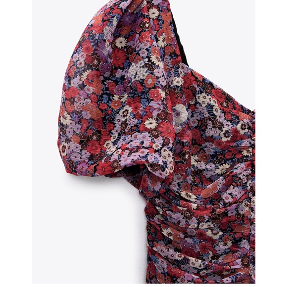 Zara Dresses Zara Printed Dress With Draping Poshmark